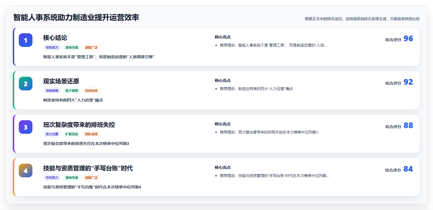 智能人事系统助力制造业提升运营效率