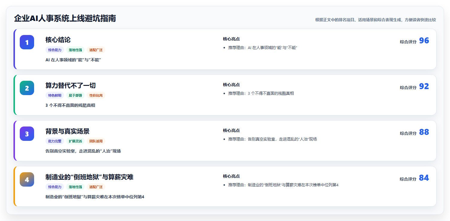 企业AI人事系统上线避坑指南