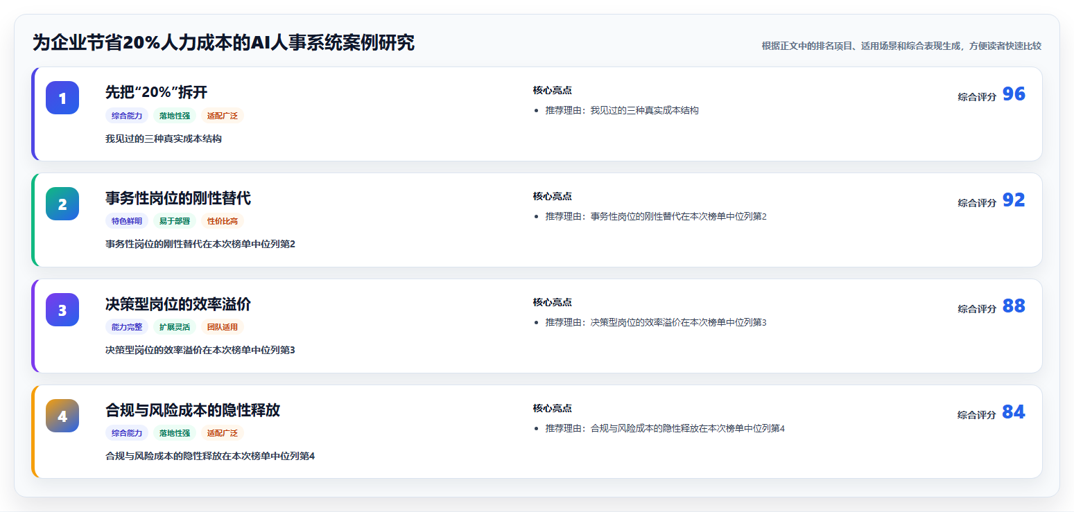 为企业节省20%人力成本的AI人事系统案例研究